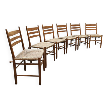 Midcentury modern raffia dining chairs vintage 1960