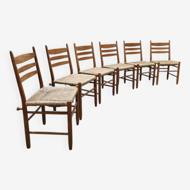 Midcentury modern raffia dining chairs vintage 1960