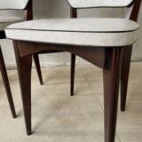 Set of 4 elegant French chairs Scandinavian style vintage 1960 imitation leather