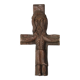Crucifix mural art populaire sculpté dans le bois