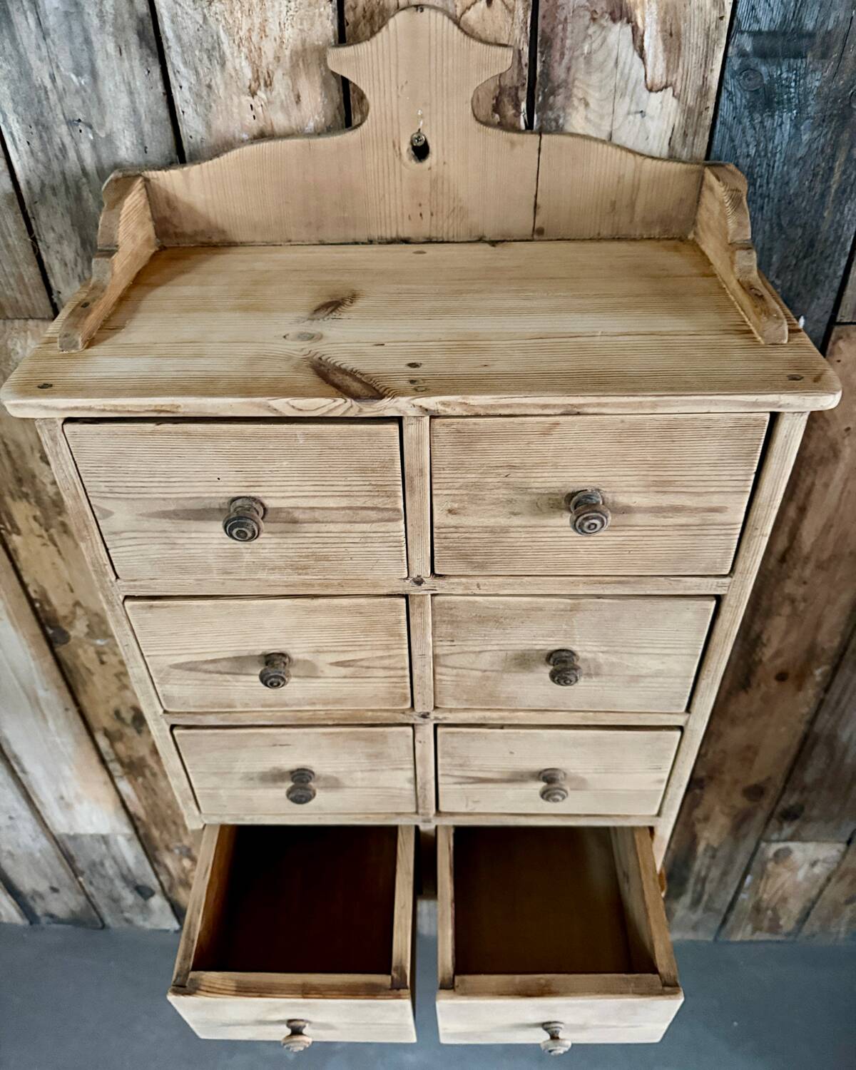 Hanging craft cabinet with drawers