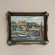 Original Swedish Oil on Panel – “Village and Harbour” by G. Fogler – Signed – Vintage & Framed – 49 × 39 cm (19.2" × 15.3")