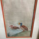 Old painting drawing watercolor duck view + vintage golden frame
