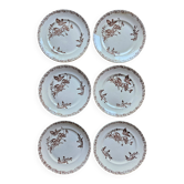 Ironstone dessert plates, poppies
