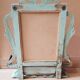 Mirror - Burmese Teak Art Deco wall shelf with original blue patina