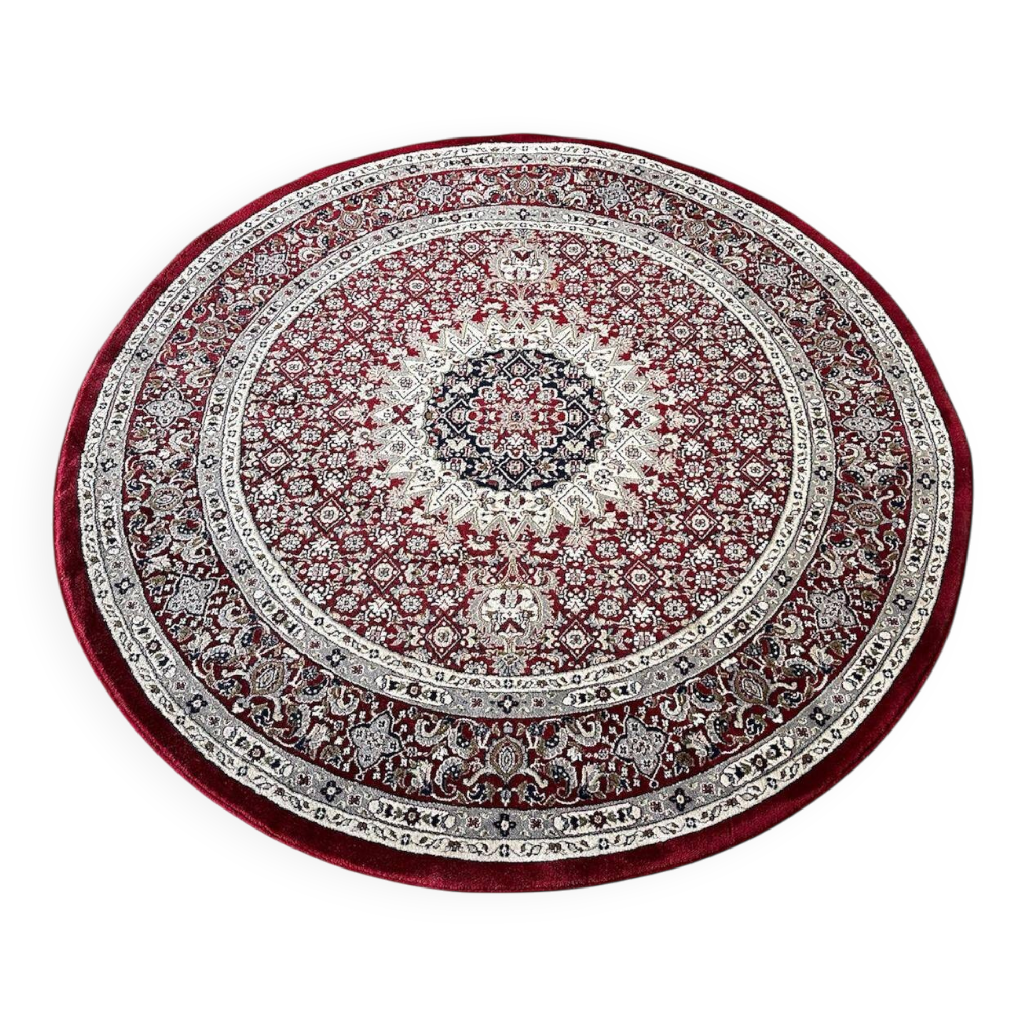 Round oriental wool rug 2m