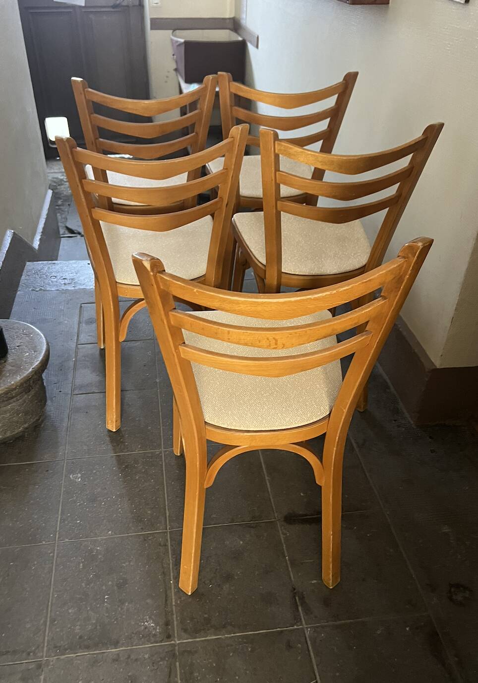 Chaises Baumann Bistrot Vintage Skaï Blanc