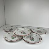 Set de 6 assiettes à dessert KG Luneville, france, 1950