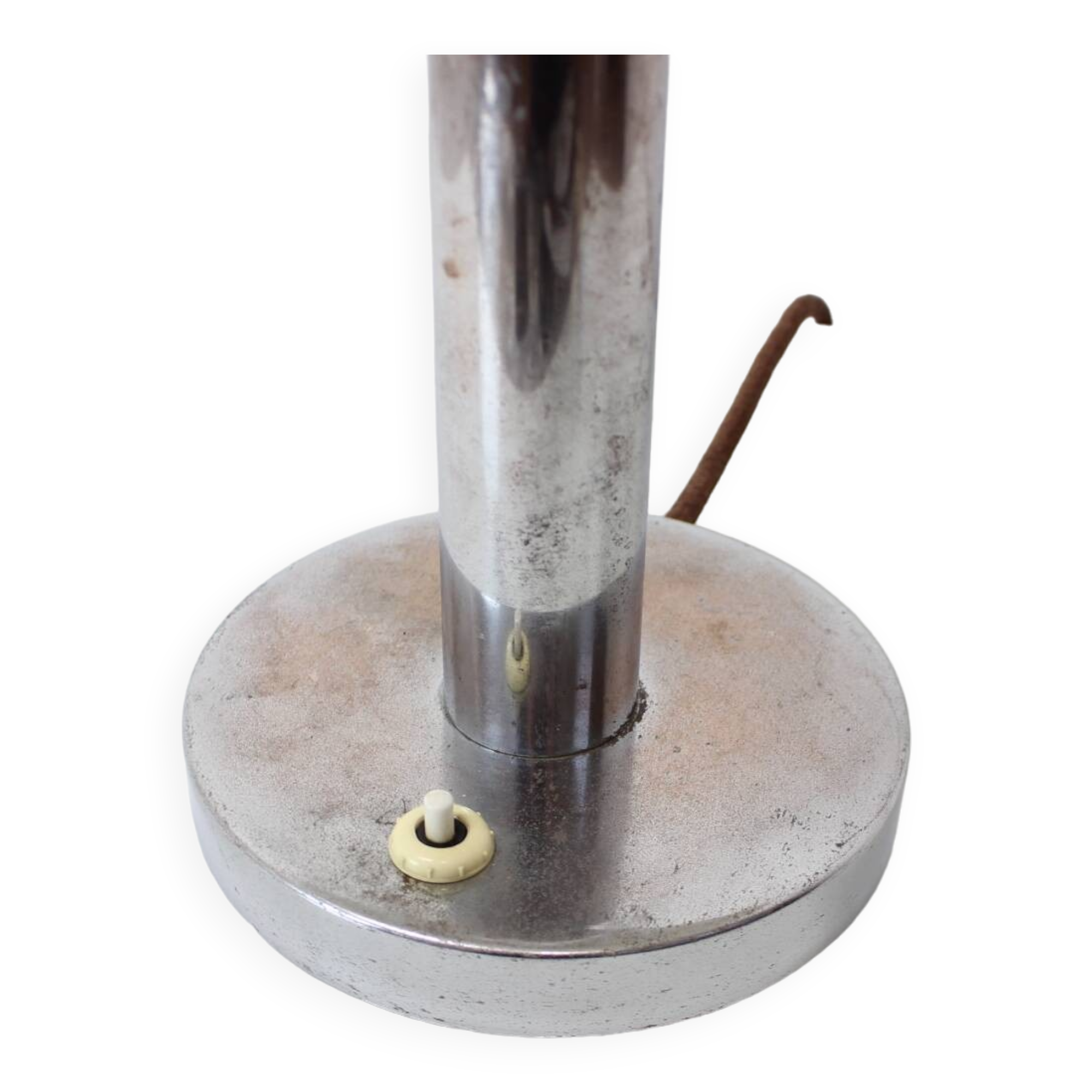 1930s Art Deco Chrome Plated Mushroom Table Lamp, Czechoslovakia