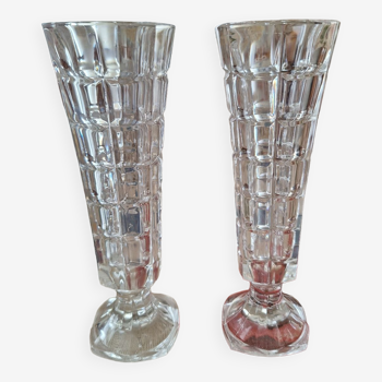 Set of 2 crystal soliflores from the 1970s