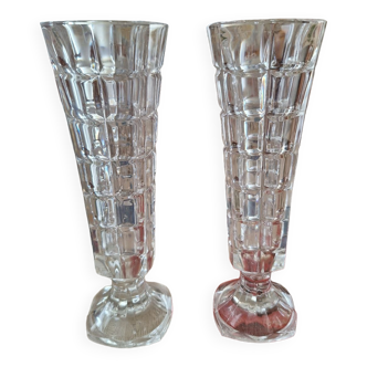 Set of 2 crystal soliflores from the 1970s