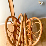 Vintage rattan magazine holder
