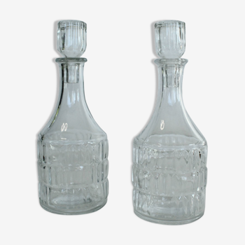 Lot de 2 flacons en verre