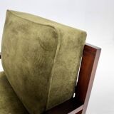 Pair of art deco beech wood armchairs, 1930's, newly upholstered