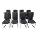 Vintage brass and chrome dining chairs set of 8 - 1970s