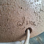 Vintage ceramic lamp signed, antique light fixture.