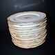 Paris porcelain set of 12 plates, dish and sauce boat, antique tableware with monogram BA.