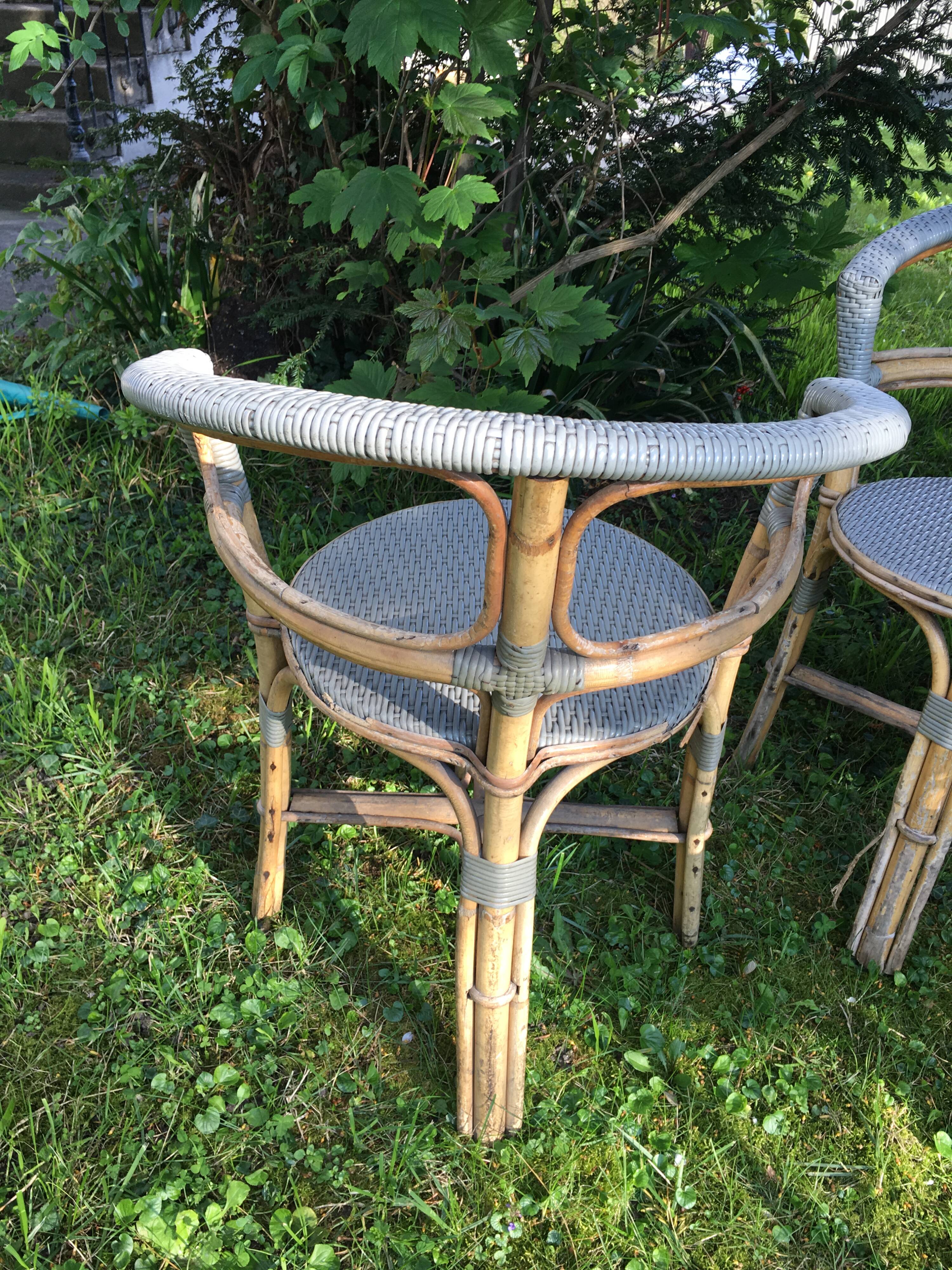 3 bistro armchairs stamped Drucker