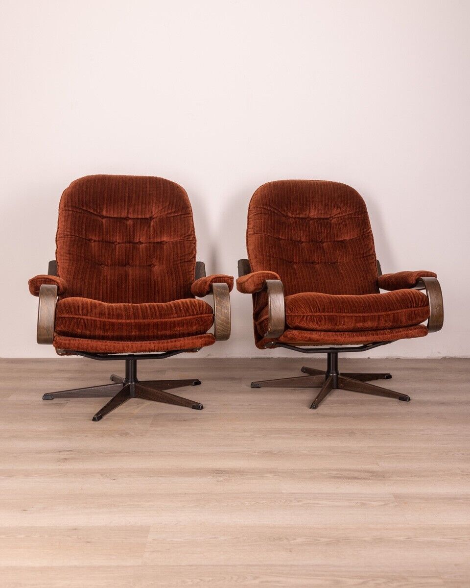 Pair of vintage armchairs from the 60s Bordeaux Danish design