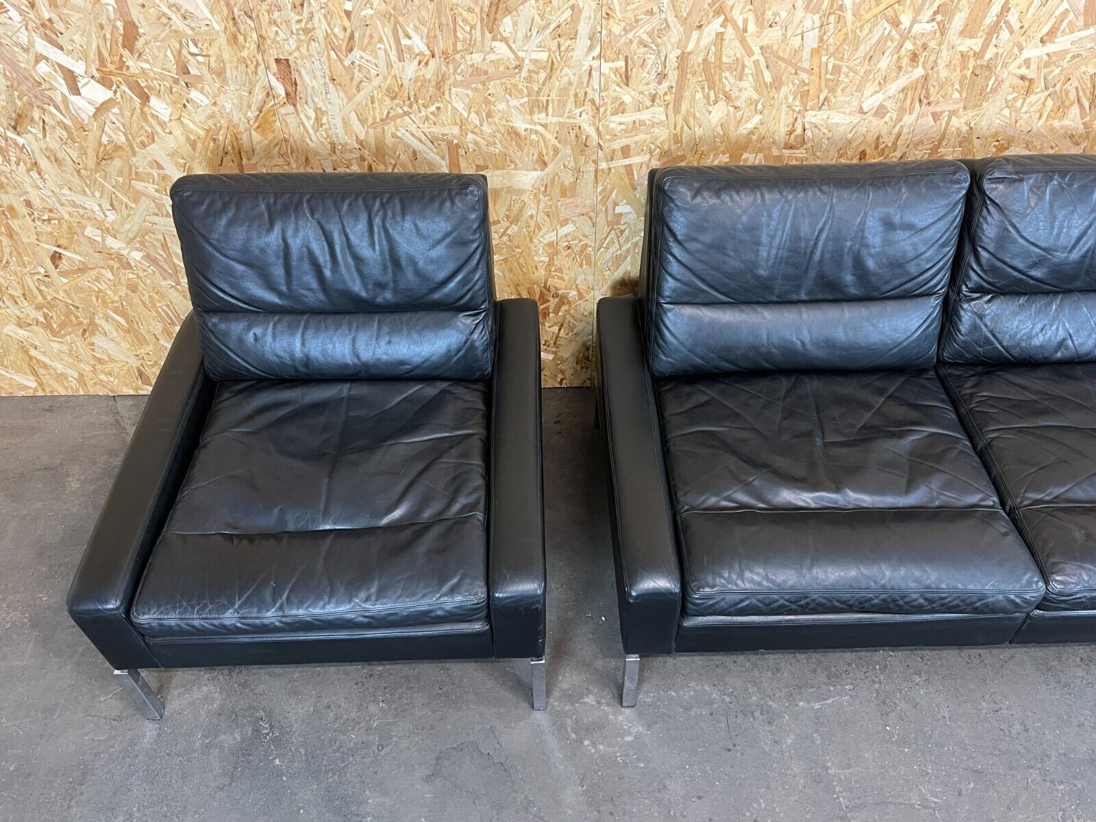 60s 70s sofa and 2 armchairs by Hans Peter Piehl for Wilkhahn leather sofa design