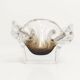 Cendrier murano carré 1960 transparent et marron