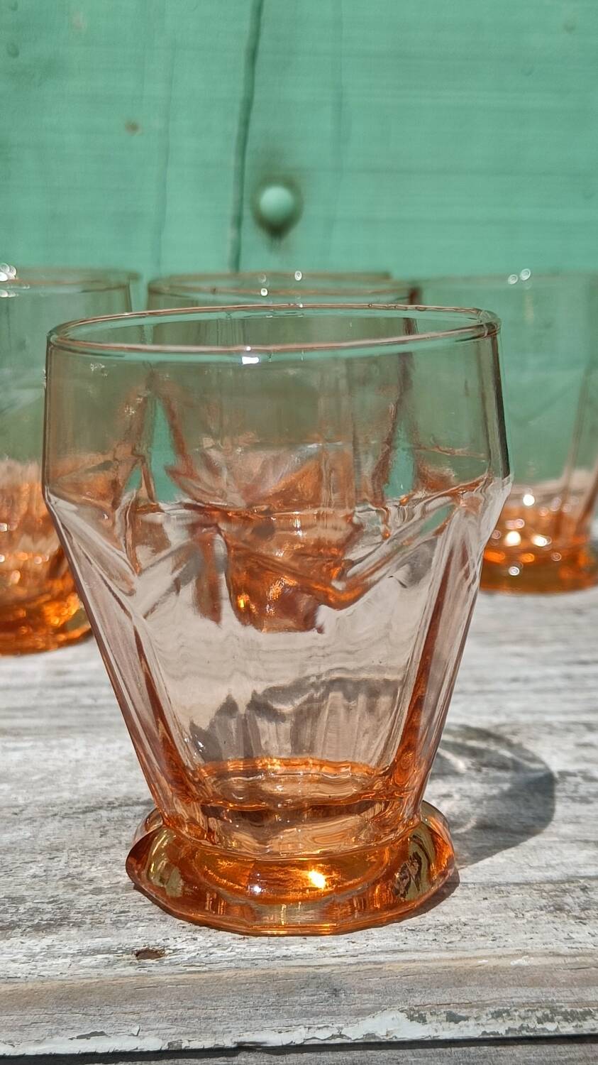 Pink art deco glasses