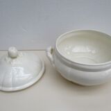 Old soup tureen Sarreguemines ivory