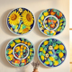 Set of 4 decorative majolica plates hand-painted — Ceramiche d’Arte Parrini, Tuscany