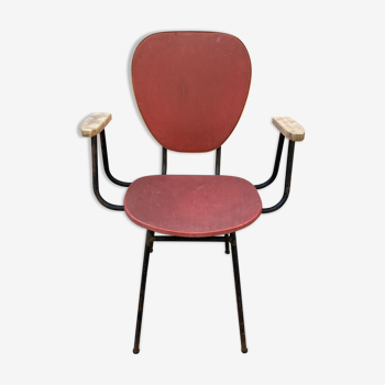 Fauteuil en métal et Skaï