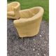 Paire de fauteuils simili cuir marron clair vintage