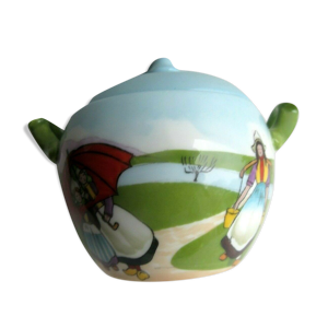 Sucrier art déco porcelaine