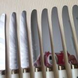 Set of 12 vintage table knives 50s stainless steel