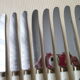 Set of 12 vintage table knives 50s stainless steel