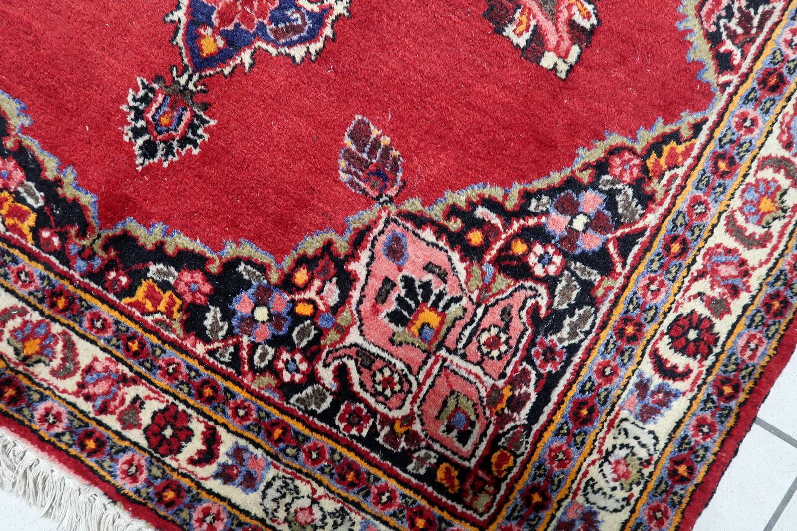 Tapis persan ancien Kazvin fait à la main 134 cm x 182 cm années 1920 - 1C1229