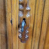 Exceptional Empire period wardrobe in solid walnut, 19th century, circa 1800