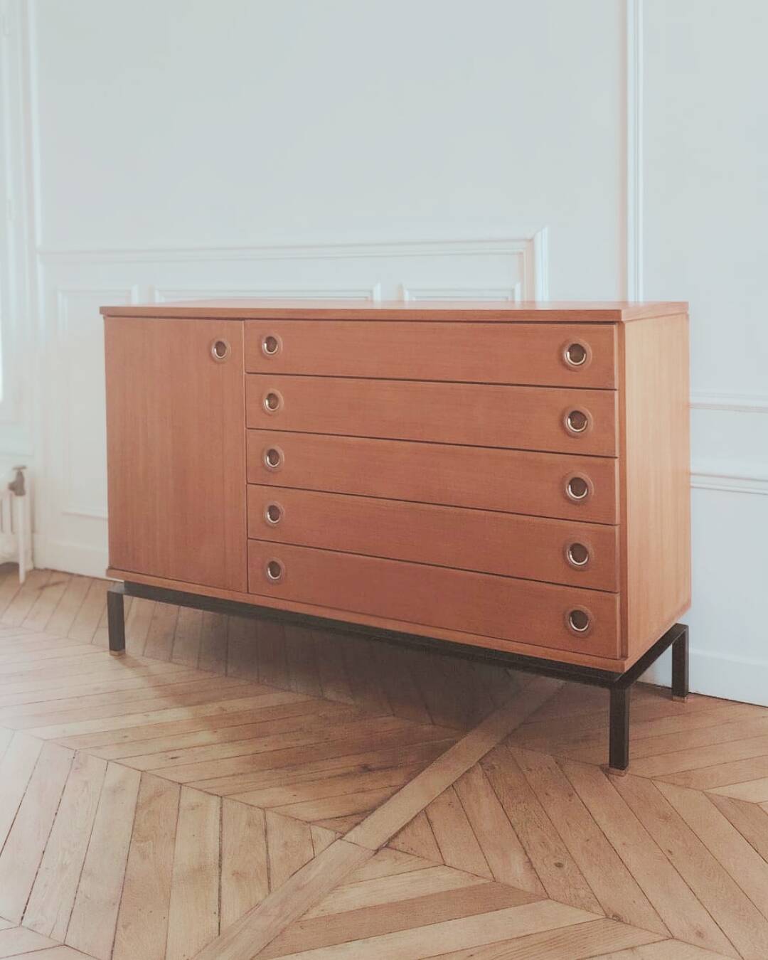 Enfilade/ Commode vintage rénové style anglais, années 70