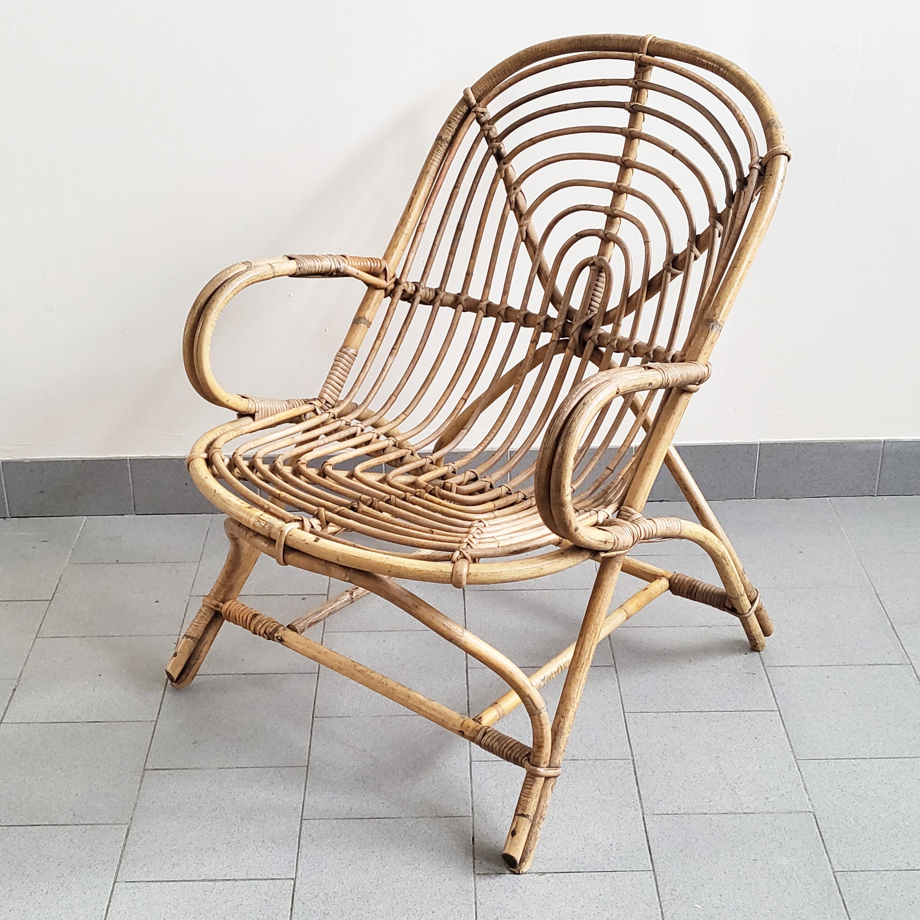 Vintage rattan armchair 1960