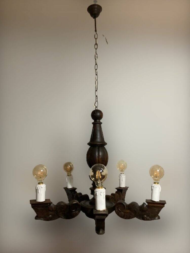 Renaissance wooden chandelier, 1800s