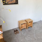 Paire tabourets ou chevets pin mobilier montagne 1950