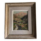 Oil on panel by J. Denier 1920 La Maurienne