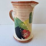 Ceramic jug with Provencal floral pattern signed (Signature to be identified)