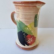 Ceramic jug with Provencal floral pattern signed (Signature to be identified)