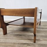Teak coffee table with smoked glass top