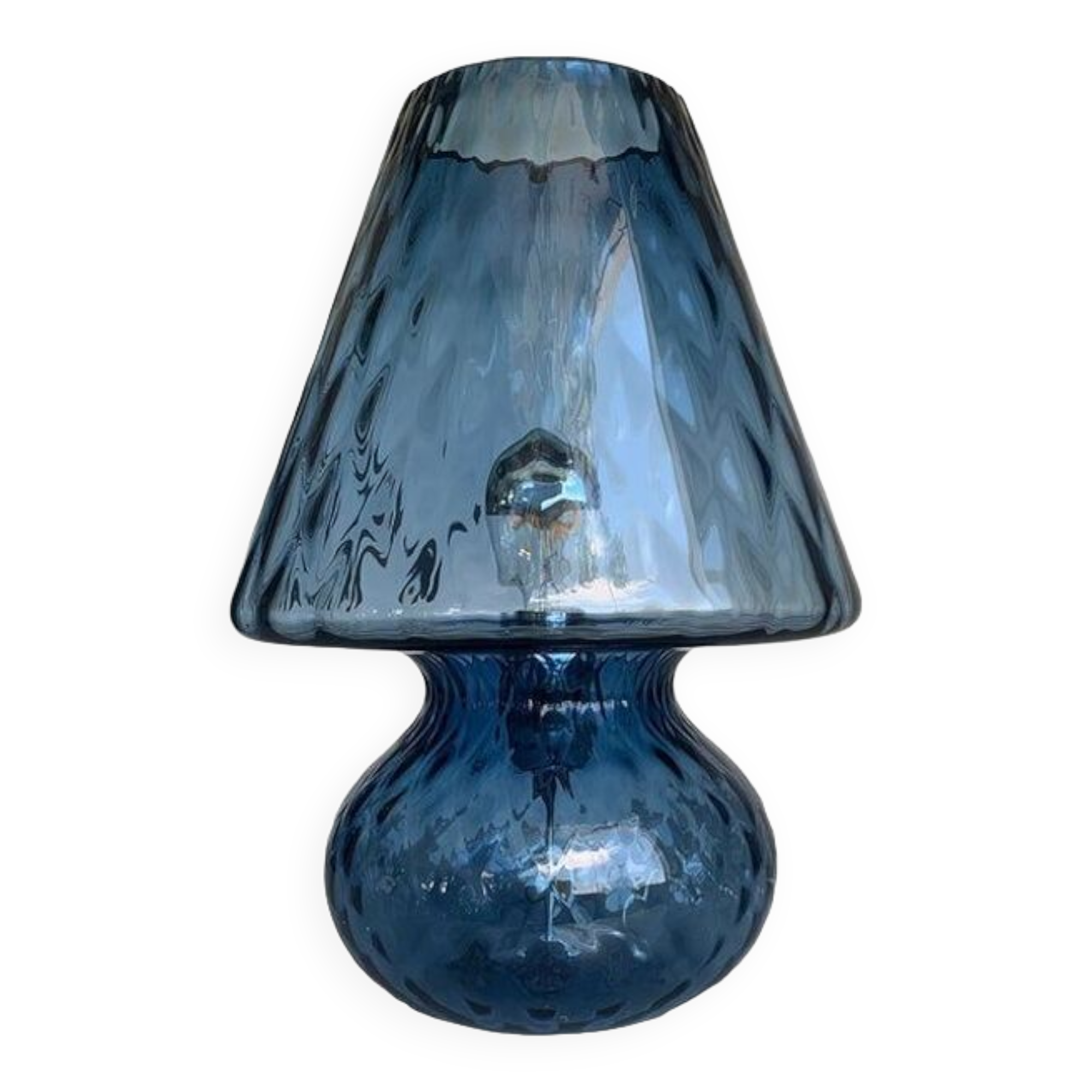 Murano style blue glass with “Ballotton” lamp
