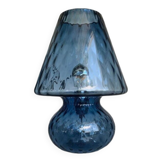 Verre bleu de style Murano avec lampe « Ballotton »