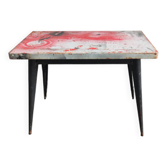 Vintage small Tolix table, original color, 100 x 60 cm