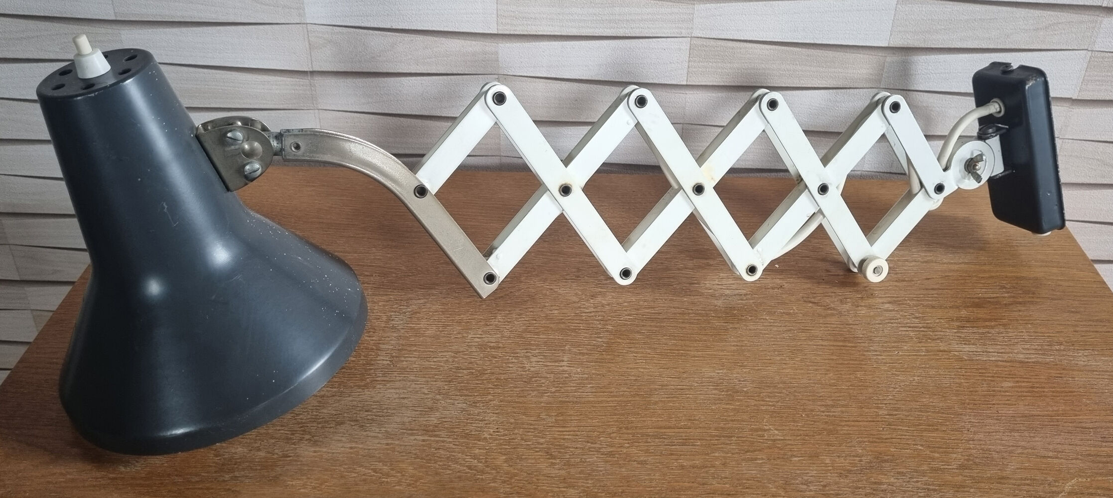 Vintage industrial accordion lamp