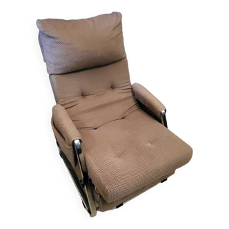 Fauteuil relax Vintage Acier et Velours en très bon état