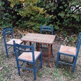 4 vintage mulched chairs