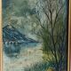 Tableau huile sur toile paysage signé
